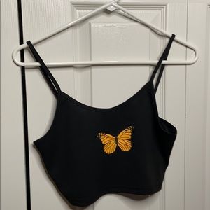 Black Crop Tank Top